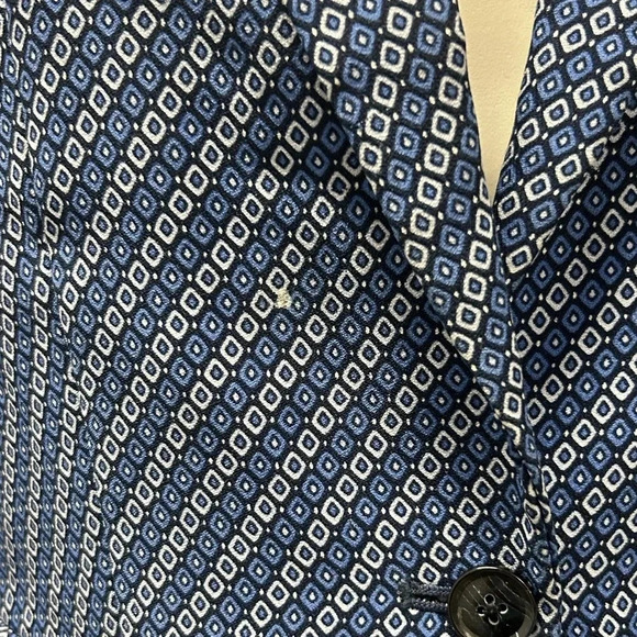 Banana Republic Geometric Blue Black White Blazer Jacket Business Career Preppy - Picture 6 of 10